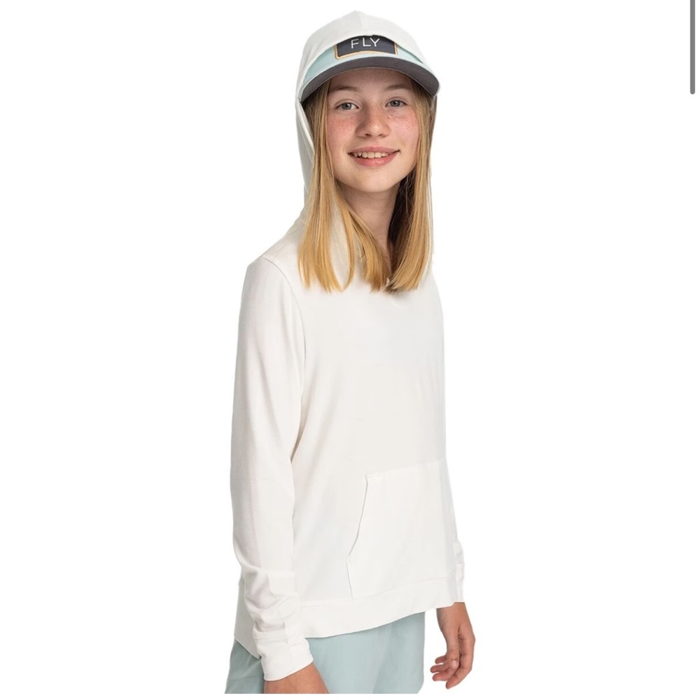 Free Fly Shade Kids Hoodie - Girl or Boy Sz 7-8‎ White